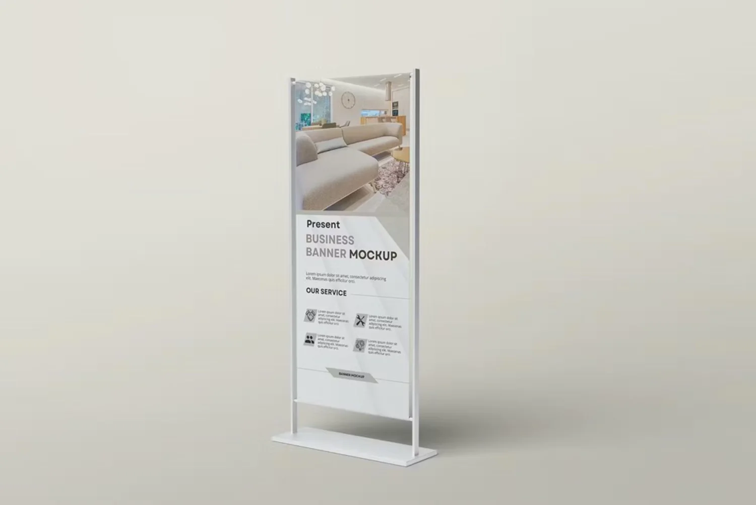 5077 5款落地展架海报广告设计展示PS样机 Stand Banner Mockup@GOOODME.COM