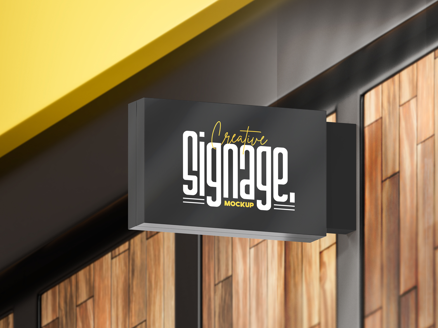 5084 6款店铺侧招灯箱招牌设计PS样机 Outdoor 3d Signboard Mockups Psd@GOOODME.COM