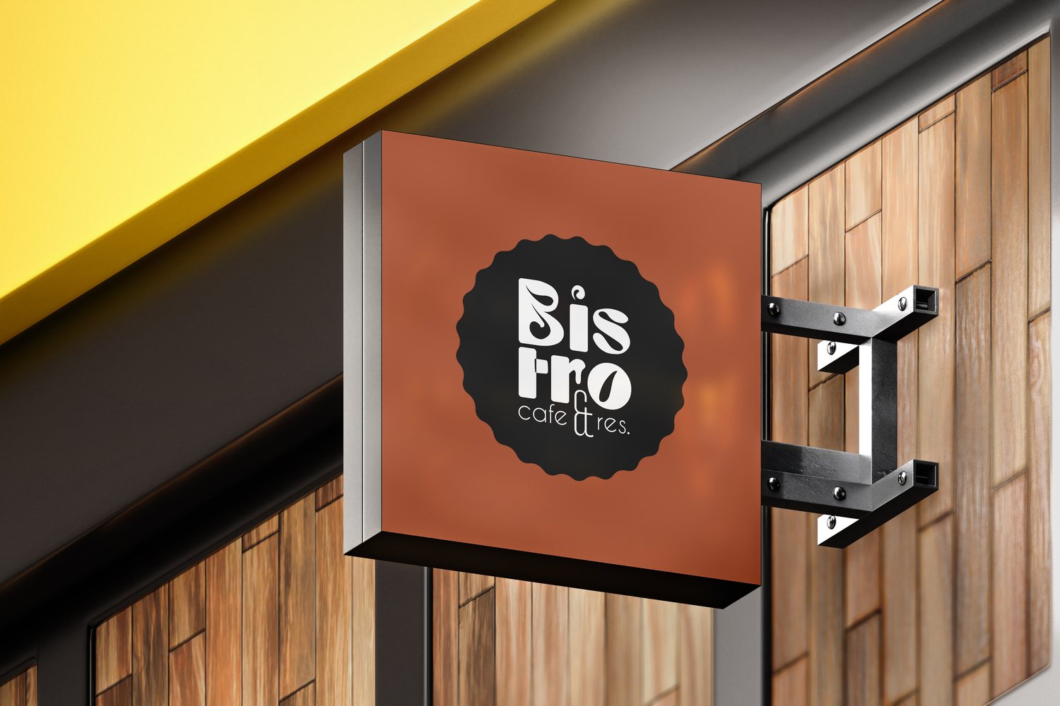 5084 6款店铺侧招灯箱招牌设计PS样机 Outdoor 3d Signboard Mockups Psd@GOOODME.COM