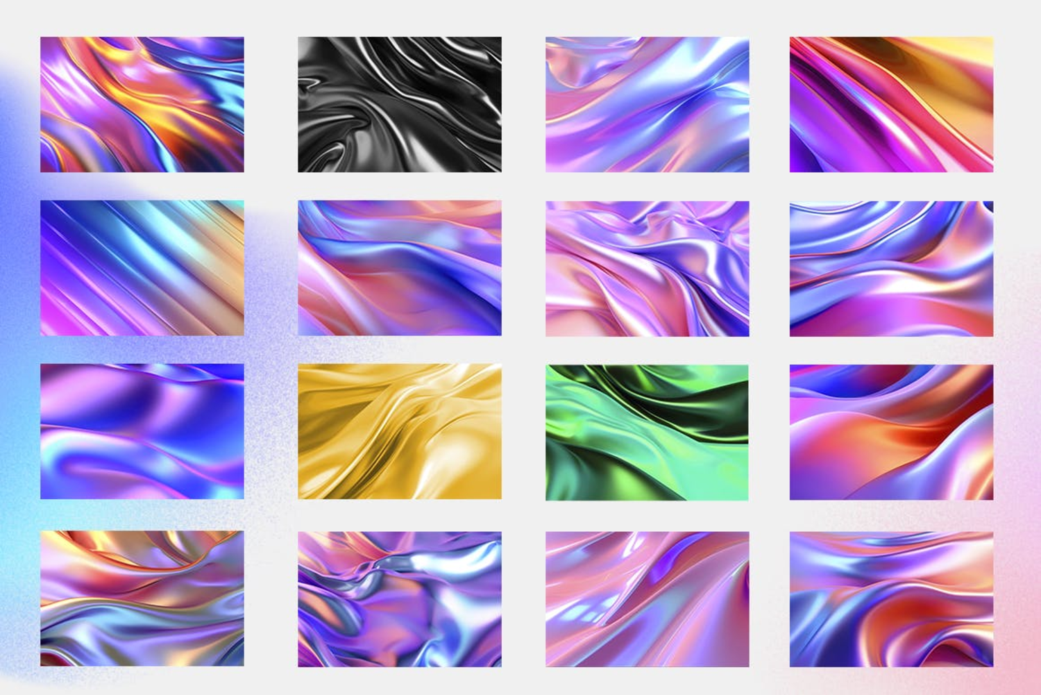 5093 30个风格绚丽的渐变背景底纹纹理素材包 30 Iridescent Wavy Gradient Textures@GOOODME.COM