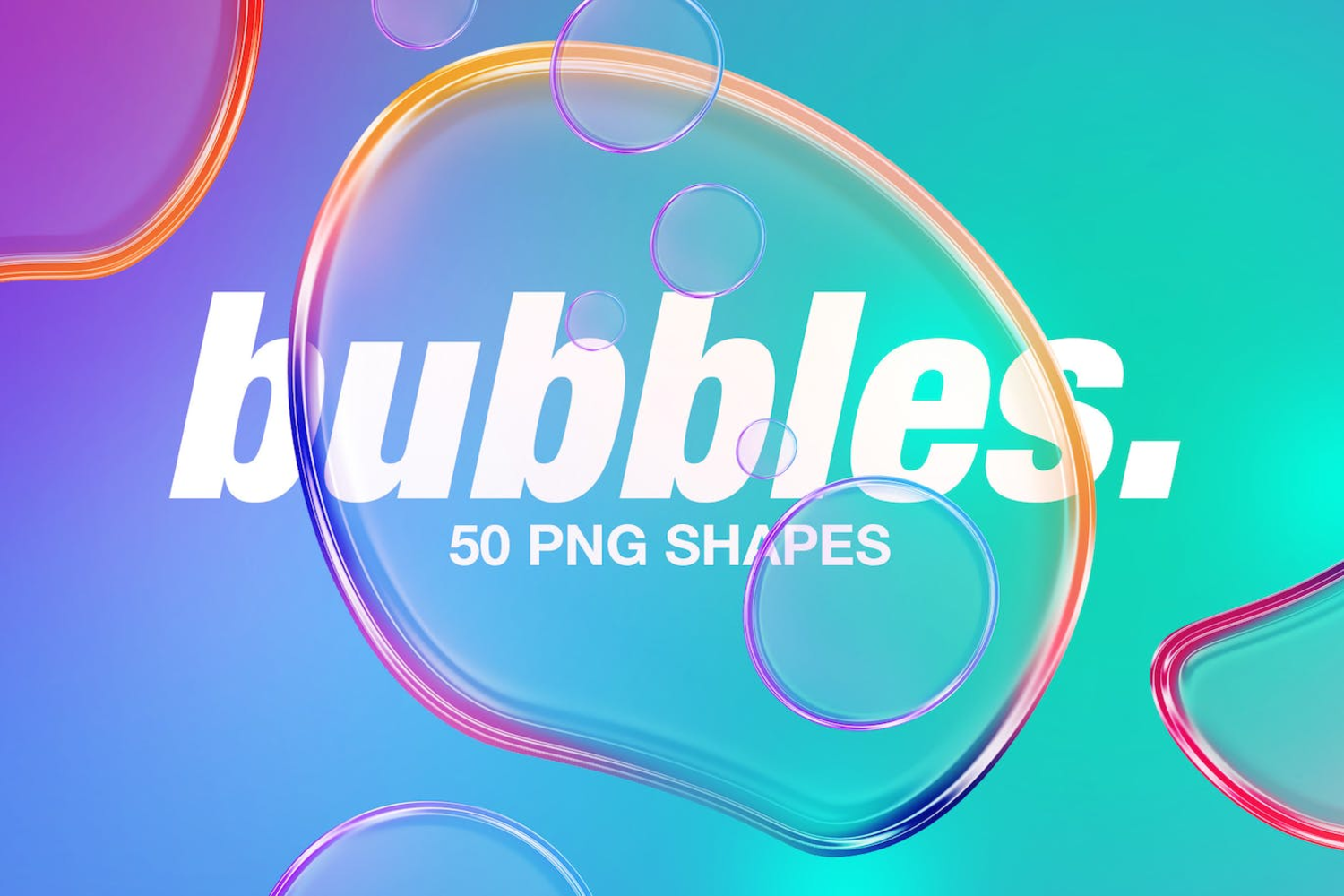 5101 50个时尚绚丽的透明气泡背景纹理素材包 50 PNG Bubble Shapes by Graphicdome@GOOODME.COM