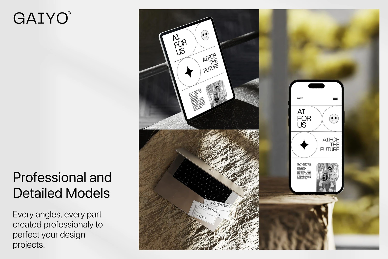 5111 时尚室内场景的苹果电子设备ui设计展示psd样机素材 Gaiyo – Industrial Mockup Bundle@GOOODME.COM