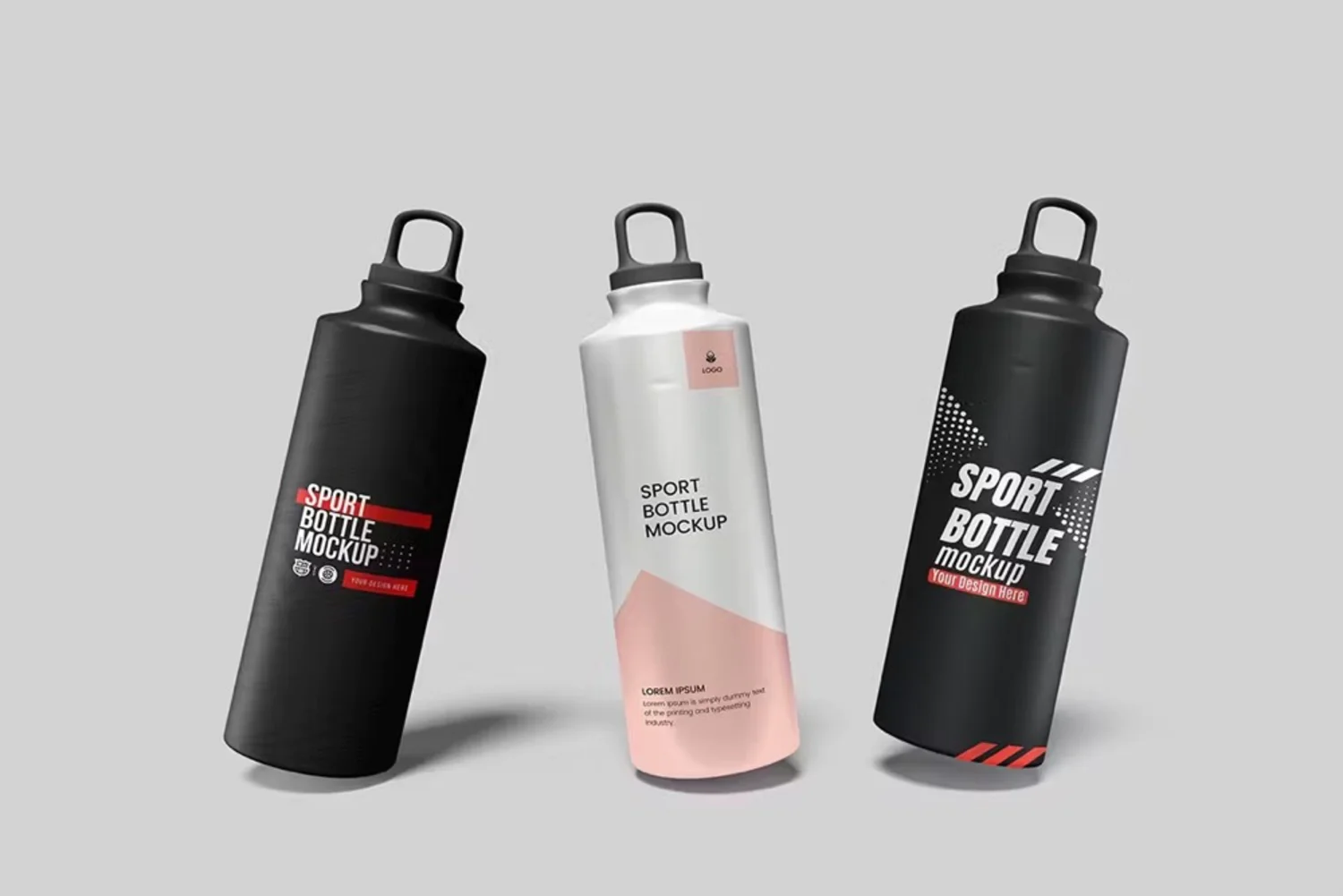 5115 户外运动铝合金保温水壶图案定制设计展示PSD样机素材 Sport Bottle Mockup@GOOODME.COM