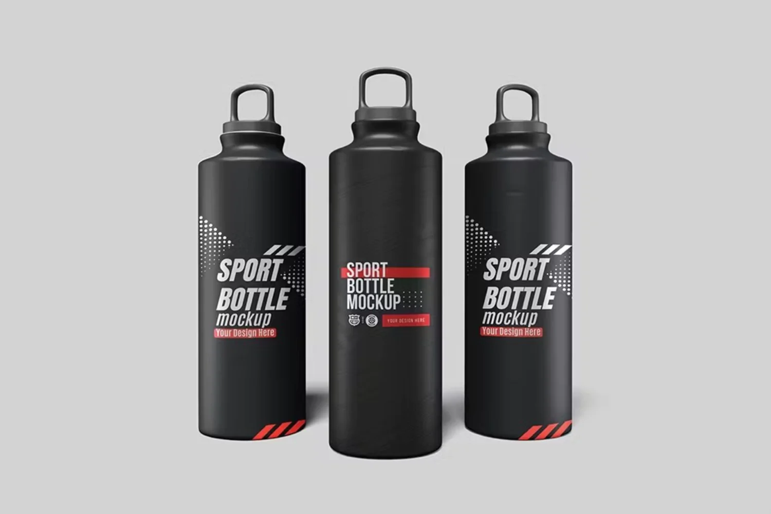 5115 户外运动铝合金保温水壶图案定制设计展示PSD样机素材 Sport Bottle Mockup@GOOODME.COM