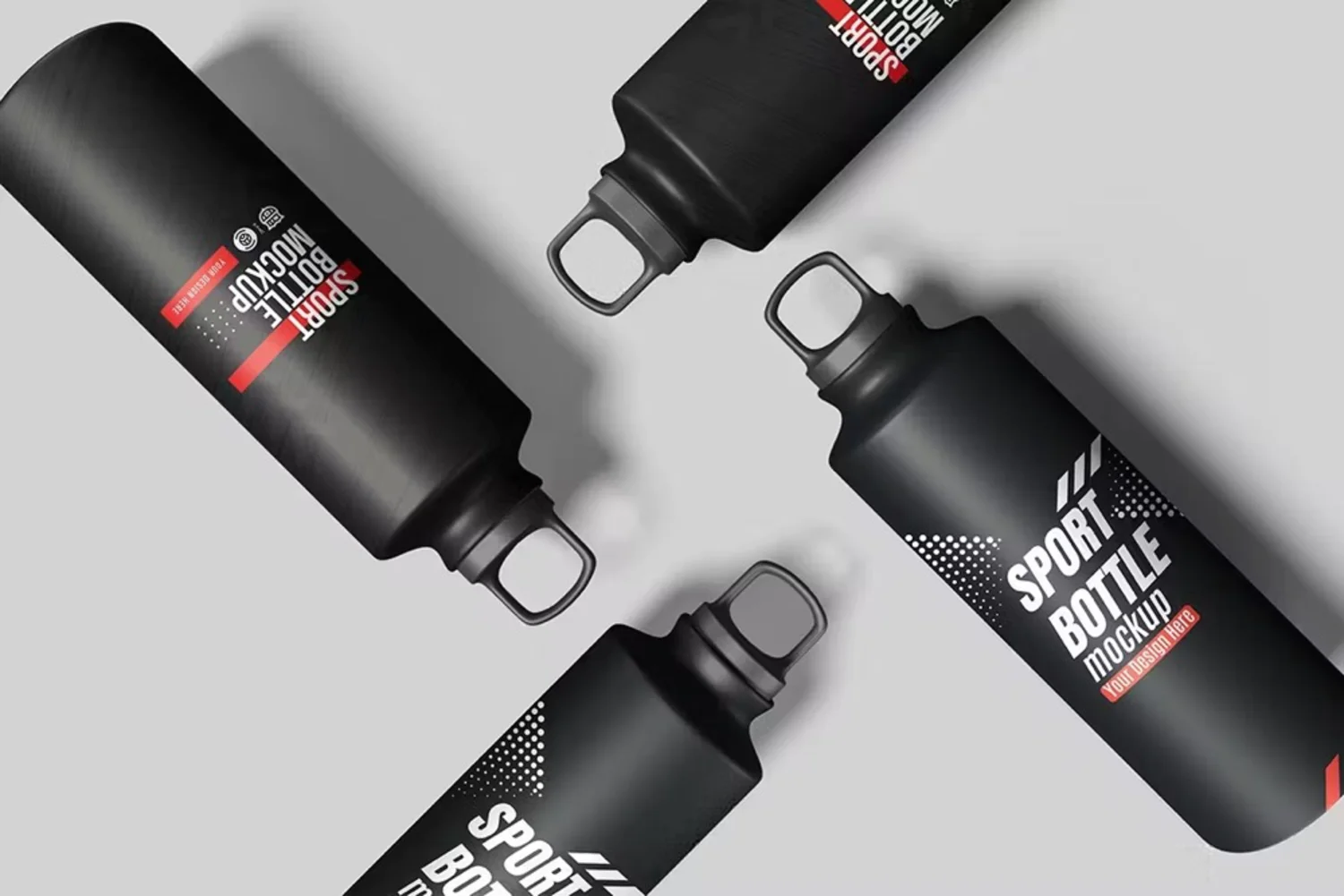 5115 户外运动铝合金保温水壶图案定制设计展示PSD样机素材 Sport Bottle Mockup@GOOODME.COM