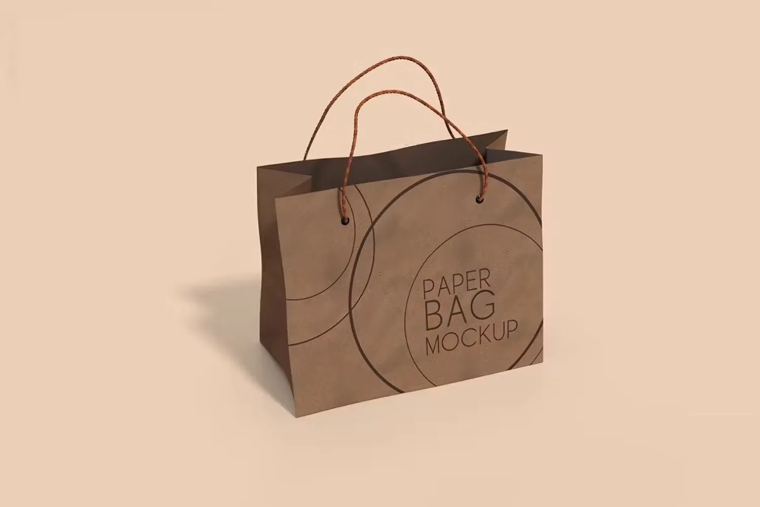 5118 时尚便携牛皮纸手提包装袋设计展示 PSD 样机Paper Bag Mockup@GOOODME.COM