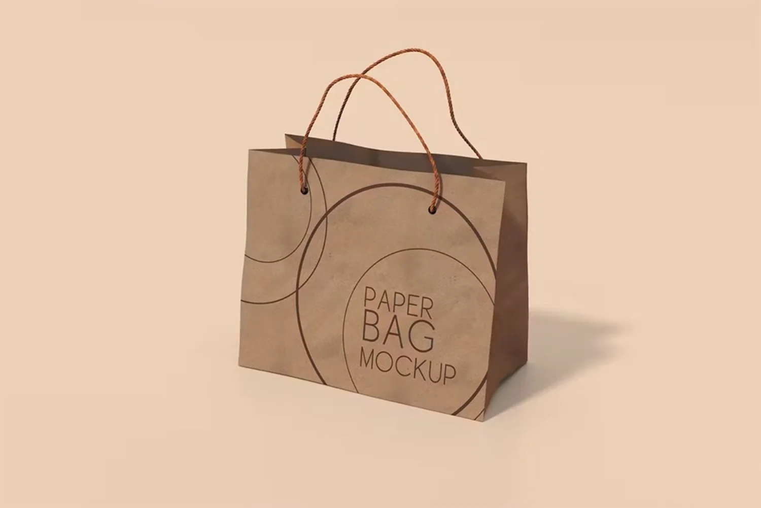 5118 时尚便携牛皮纸手提包装袋设计展示 PSD 样机Paper Bag Mockup@GOOODME.COM