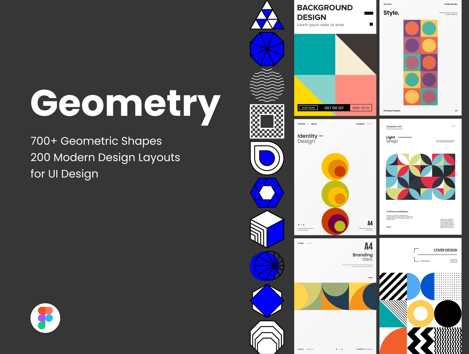 5132 抽象几何形状和平面海报设计模板素材 Geometric Design Elements Bundle@GOOODME.COM