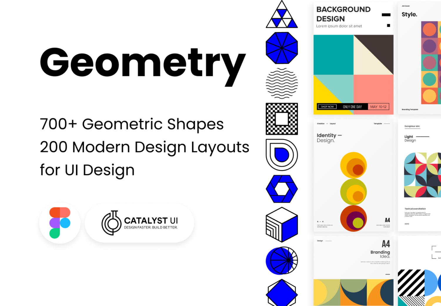 5132 抽象几何形状和平面海报设计模板素材 Geometric Design Elements Bundle@GOOODME.COM