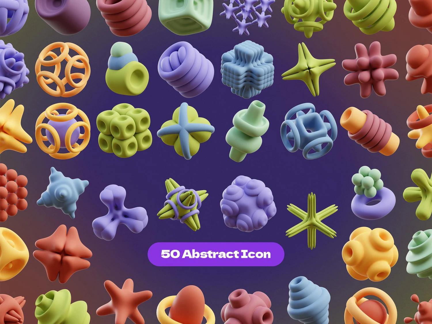 5133 创意立体抽象形状的3d立体插画模型素材-Abstract Shapes@GOOODME.COM