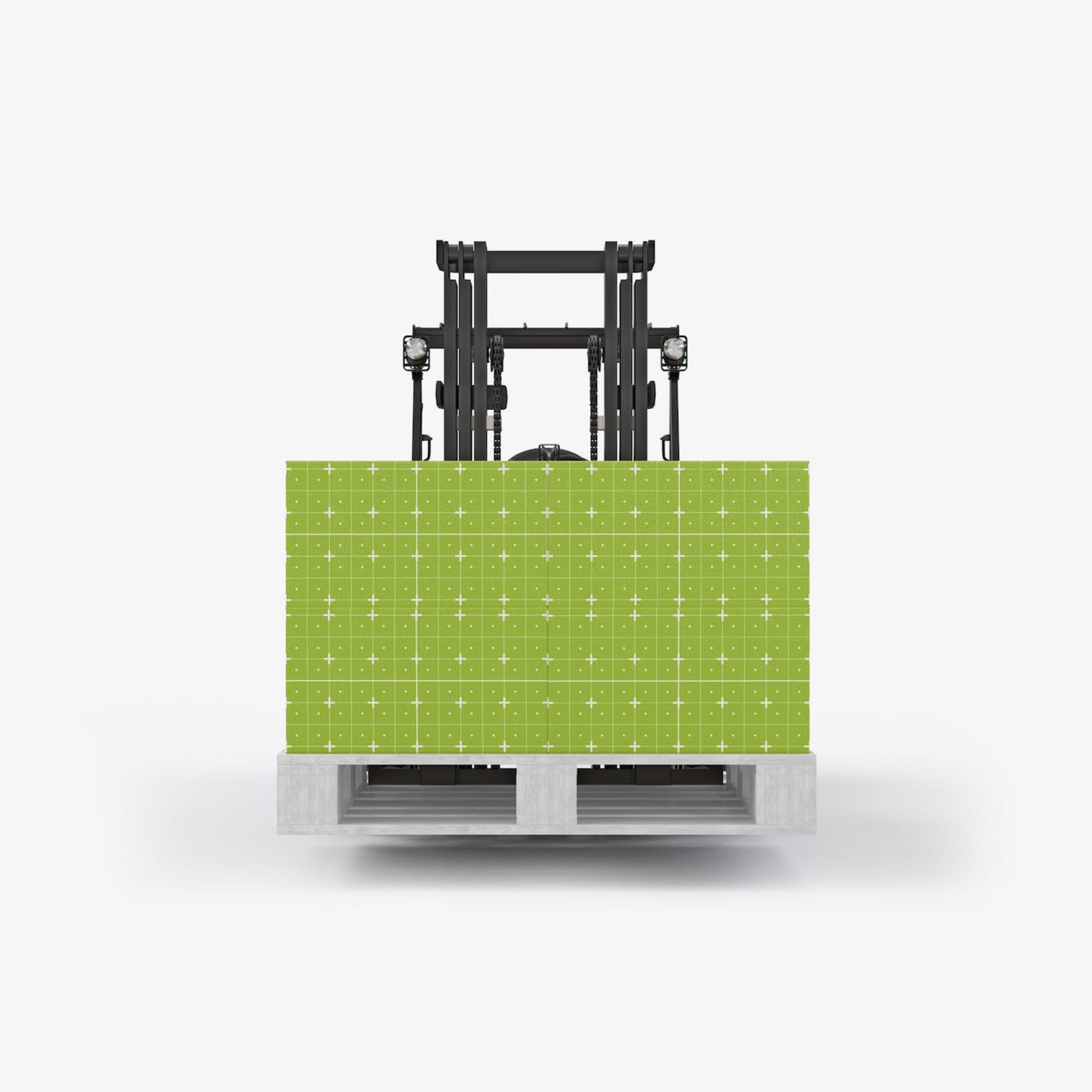 5143 叉车货物纸箱外包装设计样机set-forklift-with-boxes-mockup@GOOODME.COM