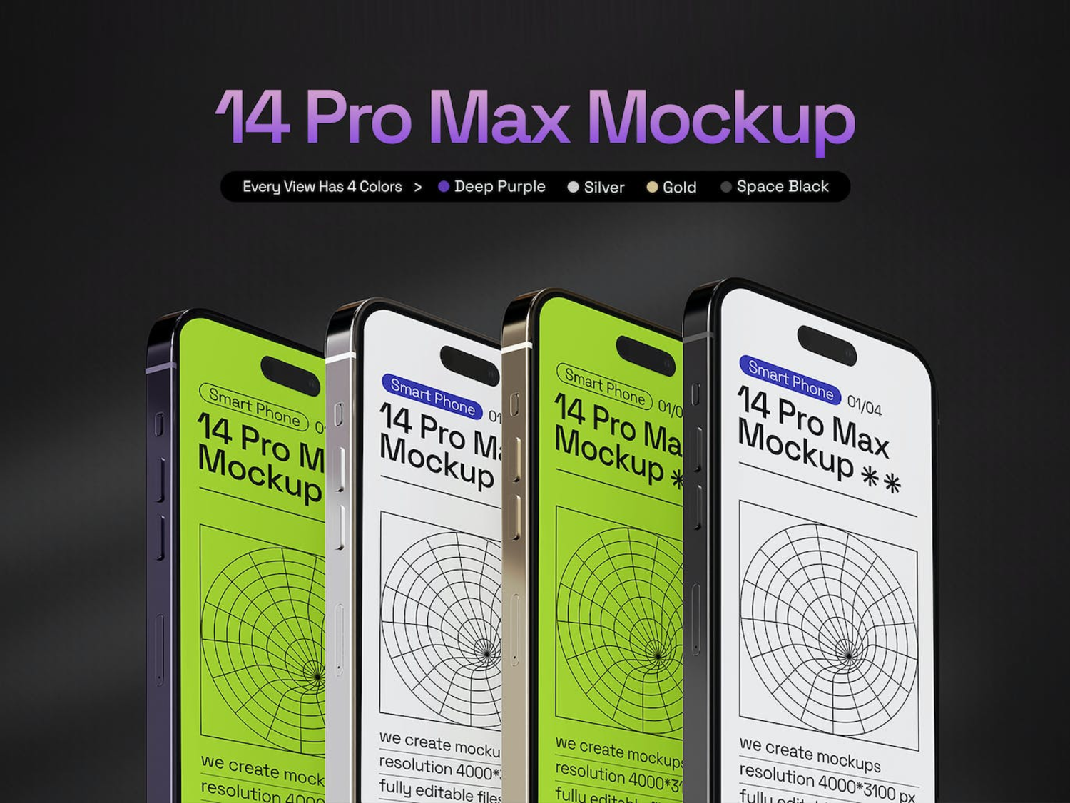 5146 逼真的IPhone 14 Pro Max实物样机PSD素材@GOOODME.COM