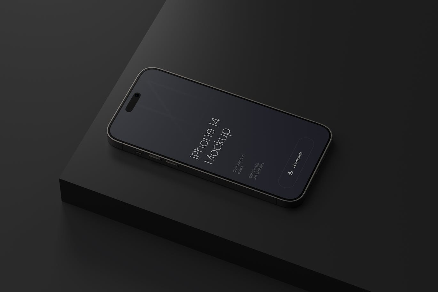 5152 6款黑色iPhone 14手机UI展示APP样机PSD素材@GOOODME.COM