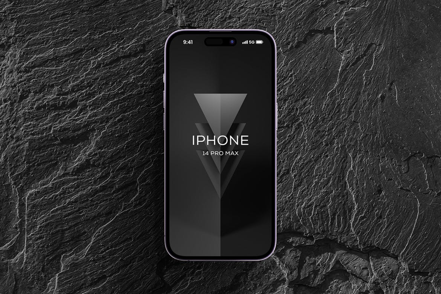 5160 黑色熔岩纹理iPhone 14 Pro Max 样机PSD素材 Black iPhone 14 Pro Max Mockup@GOOODME.COM