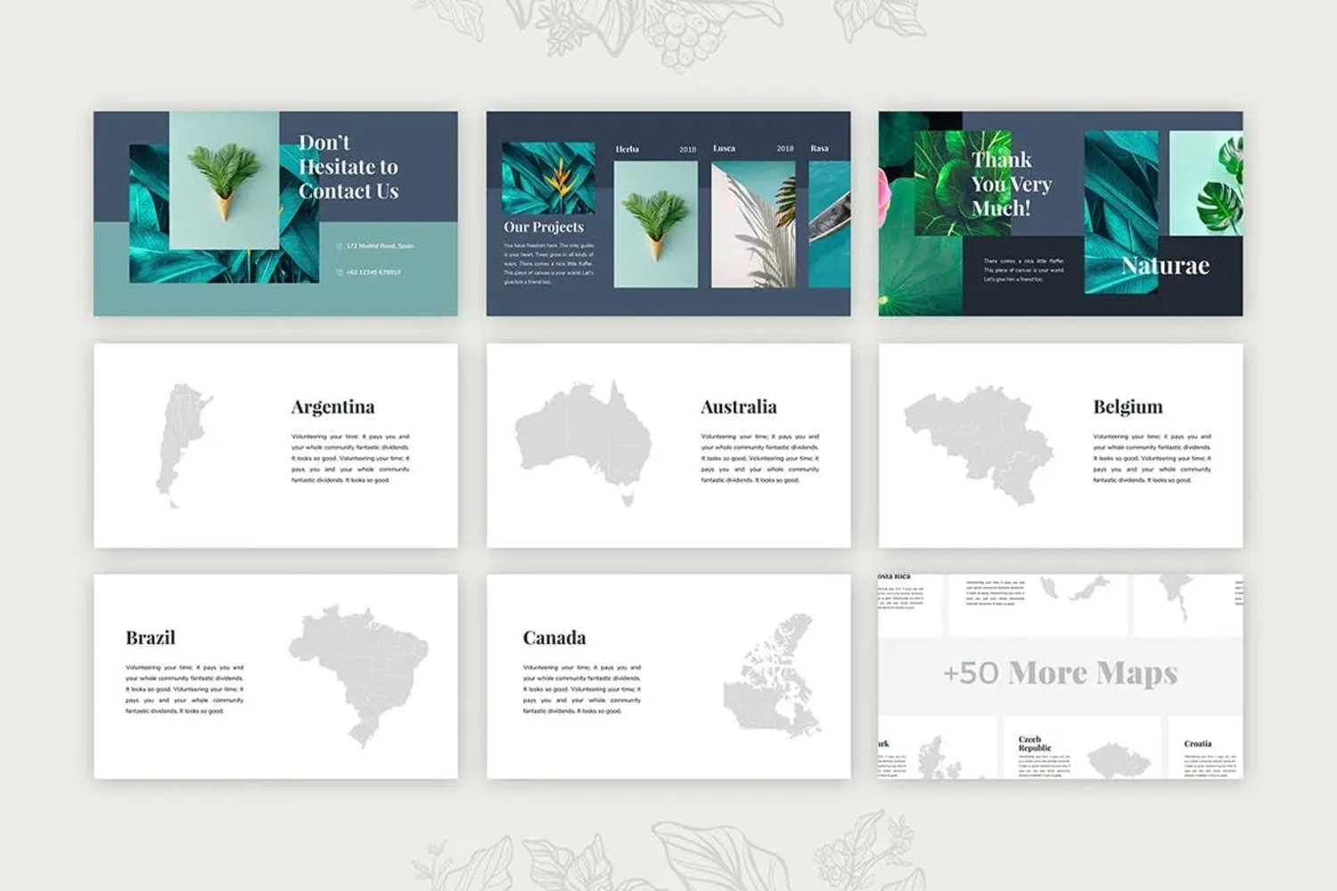 5166 高质量定制化绿色植物主题课件PPT模板幻灯片 naturae-powerpoint-presentation-template@GOOODME.COM