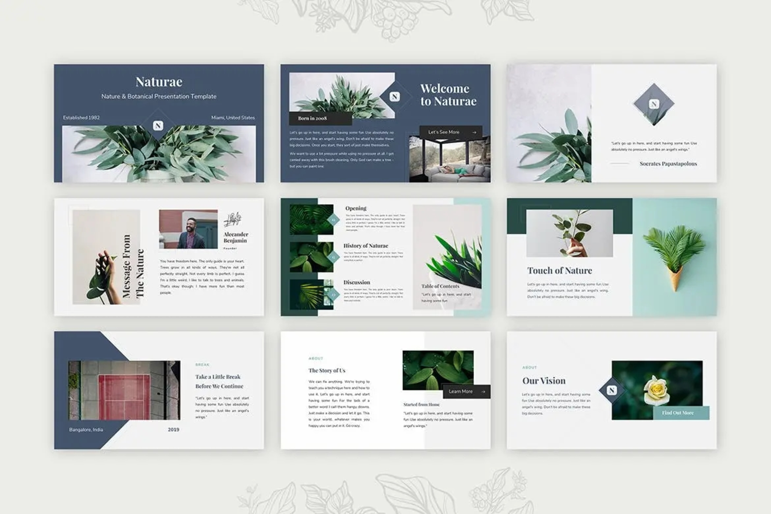 5166 高质量定制化绿色植物主题课件PPT模板幻灯片 naturae-powerpoint-presentation-template@GOOODME.COM