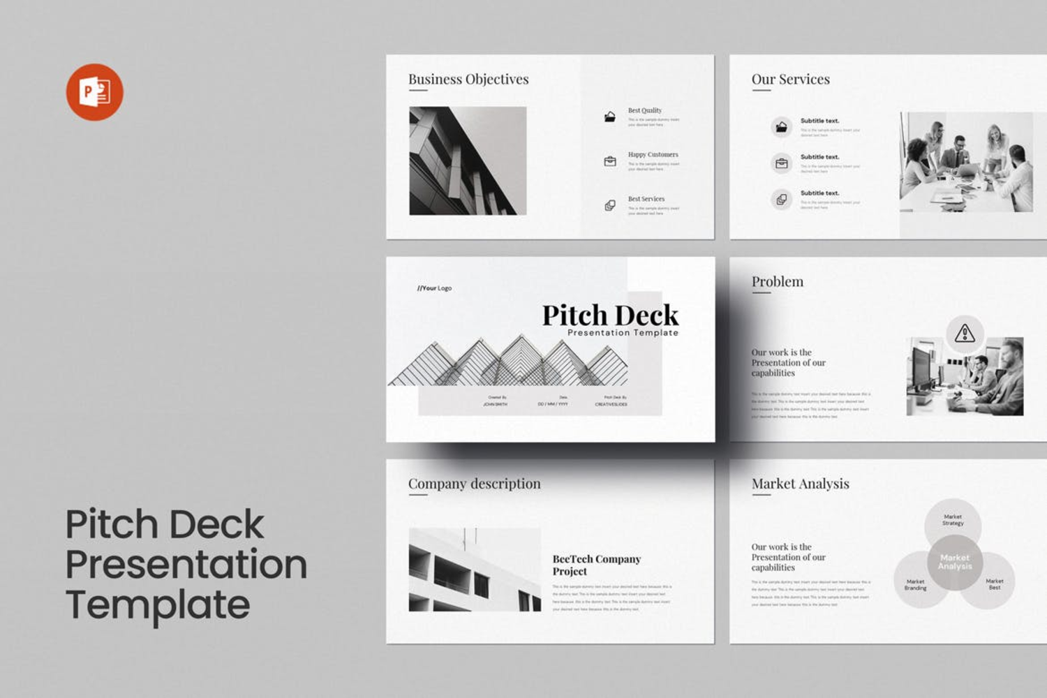 5170 创意设计高效演示方法PPT幻灯片模板下载 Pitch Deck PowerPoint Presentation Template ...