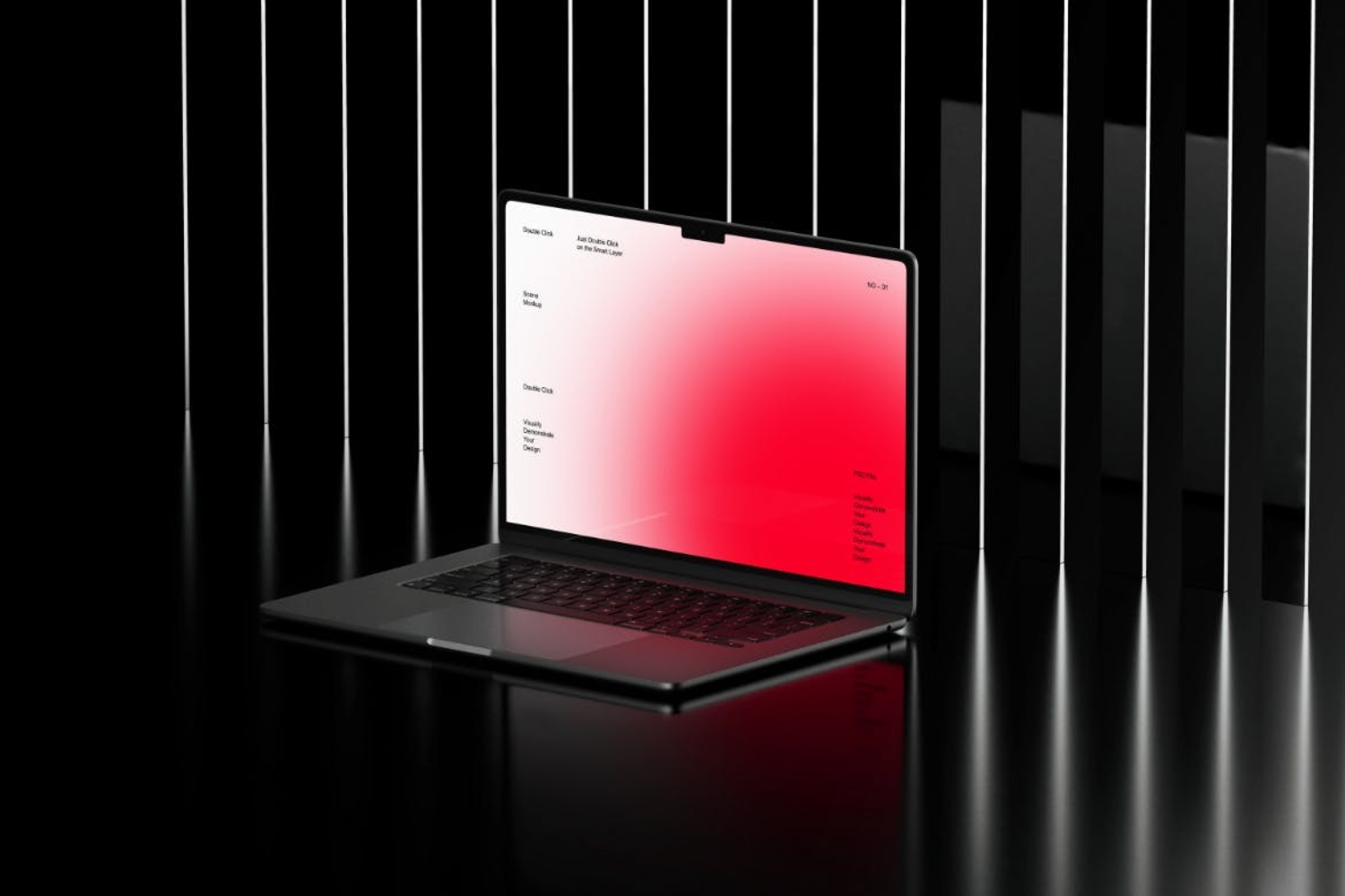 5171 黑色场景MacBook电脑金属质感样机PSD素材包@GOOODME.COM