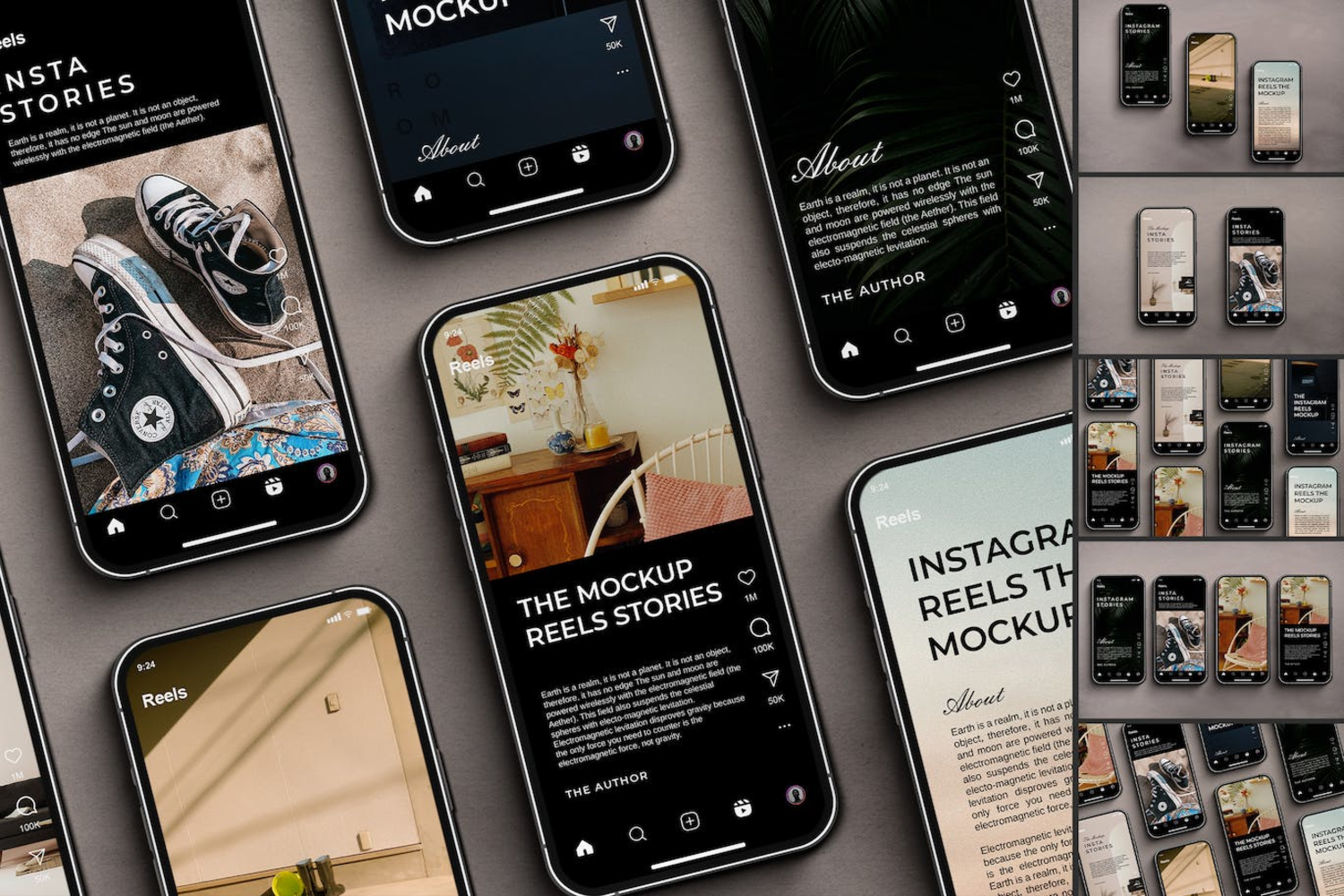 5224 简约高级背景的iPhone 14 Pro手机设计展示psd样机素材 Instagram Post Mockup@GOOODME.COM