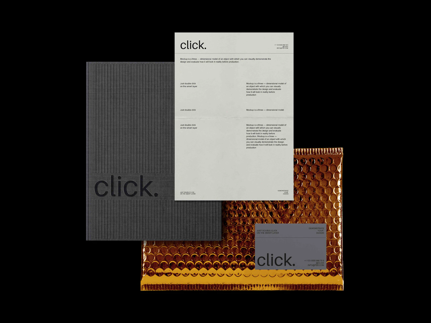 5226 6款高级的品牌VI设计文具纸张展示psd样机模板 Brand Identity Mockup Set@GOOODME.COM