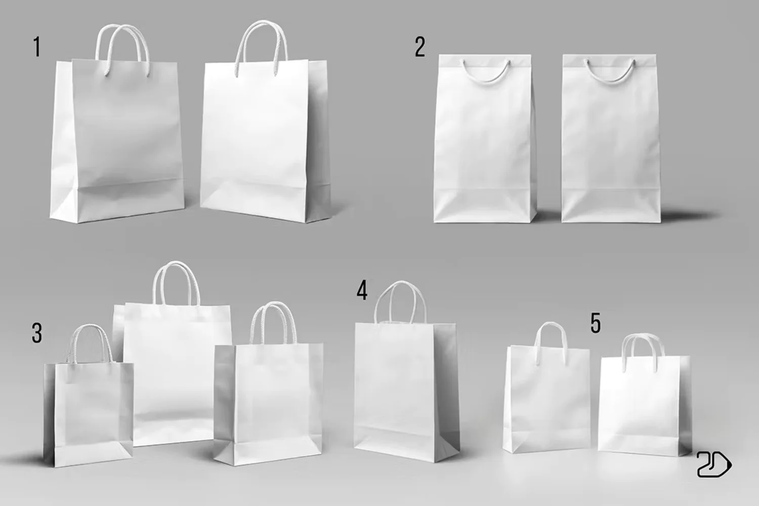 5239 纸质手提袋外卖打包袋伴手礼包装袋设计PS样机 Paper Shopping Bag Mockup@GOOODME.COM