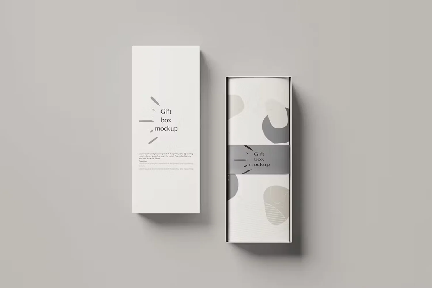 5240 长方形纸盒毛巾包装礼盒设计展示psd样机模板 Box Packaging Mockup@GOOODME.COM