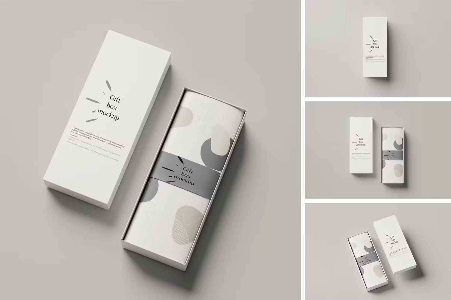 5240 长方形纸盒毛巾包装礼盒设计展示psd样机模板 Box Packaging Mockup@GOOODME.COM