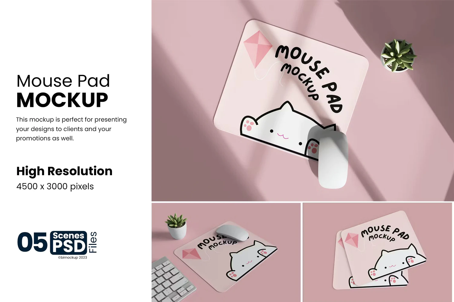 5253 5款鼠标垫设计PSD样机素材 Mousepad Mockup@GOOODME.COM