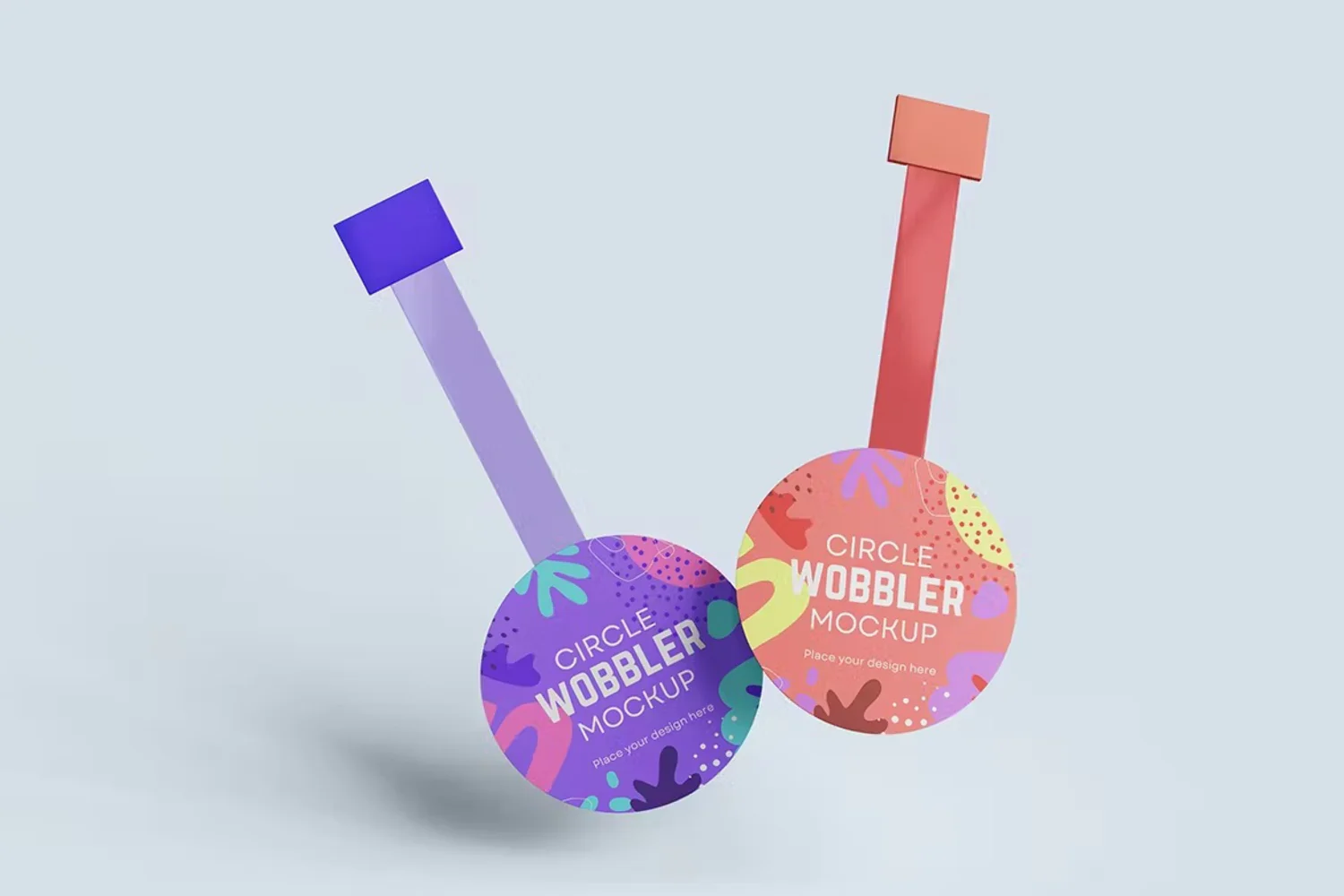 5254 圆形摇摆标签货架促销卡设计展示psd样机素材 Wobbler Mockup@GOOODME.COM