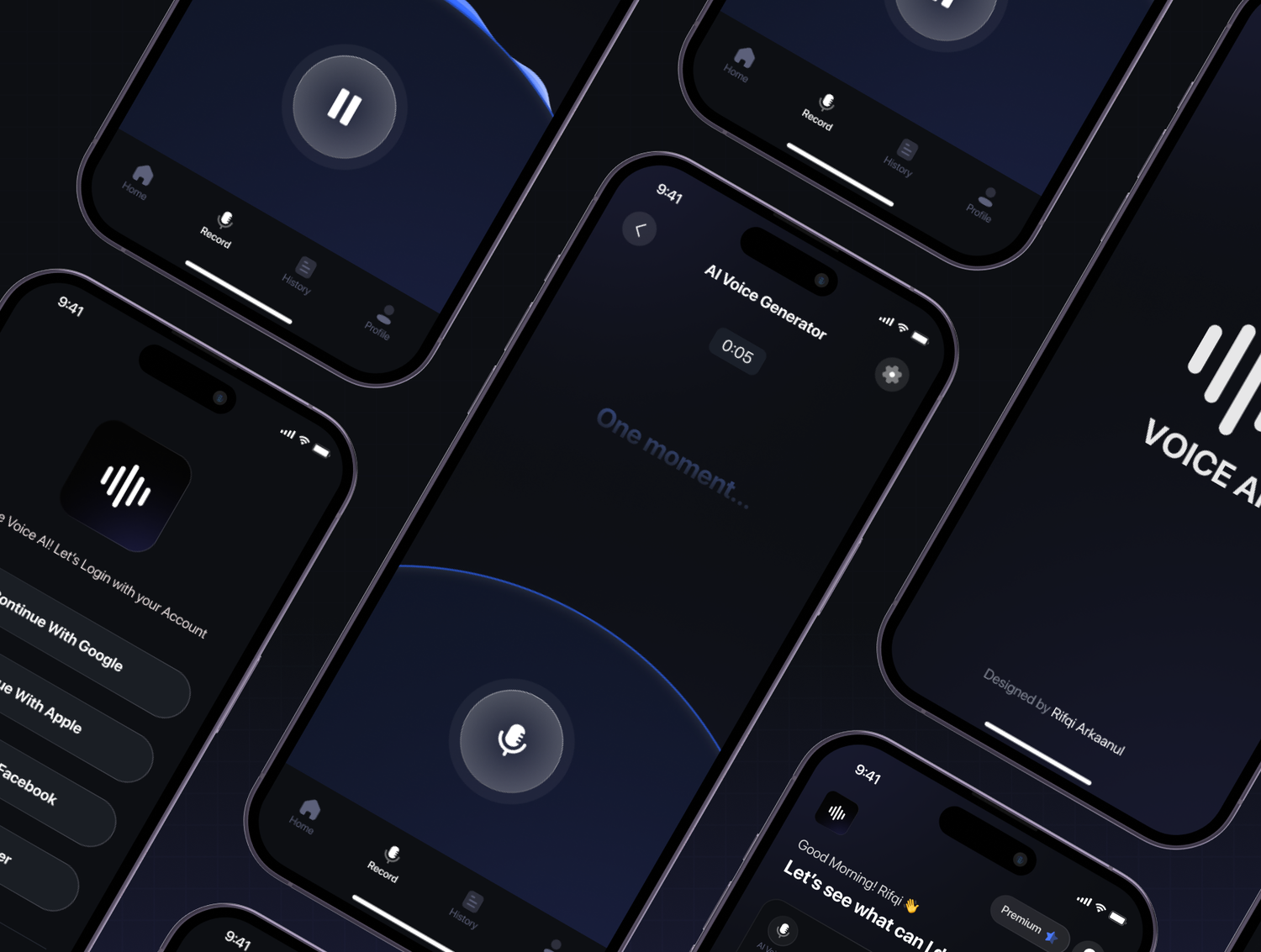 5259 语音人工智能AI app应用ui界面设计模板 Voice AI – Voice AI UI Kit@GOOODME.COM