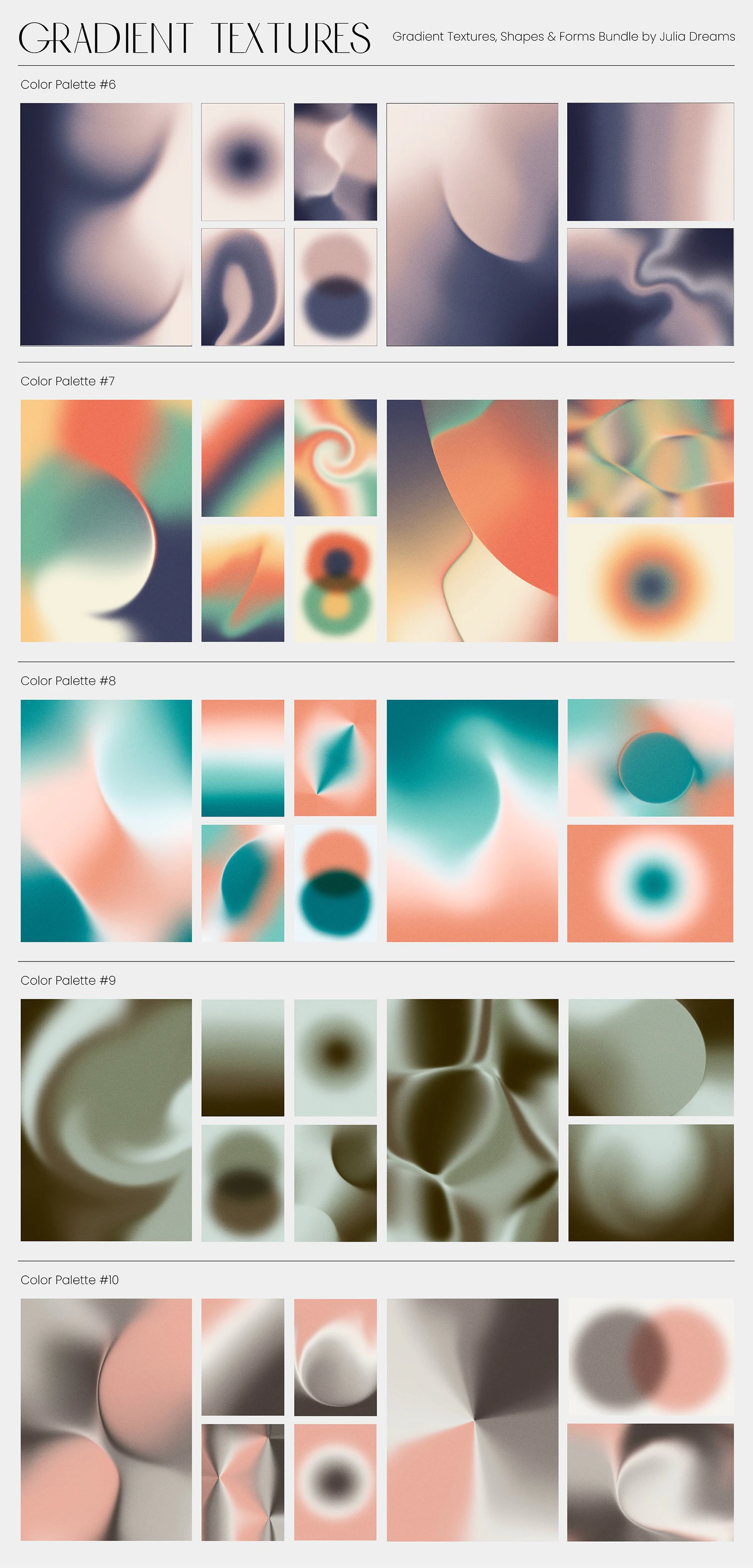 5263 470+渐变色纹理图片线条形状3D对象艺术图形素材集合包 Gradient Textures Shapes 3D Objects@GOOODME.COM