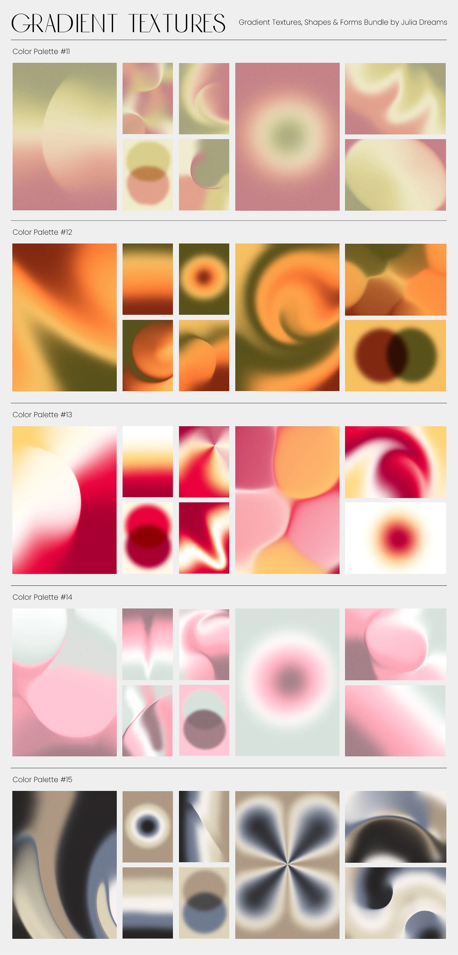 5263 470+渐变色纹理图片线条形状3D对象艺术图形素材集合包 Gradient Textures Shapes 3D Objects@GOOODME.COM