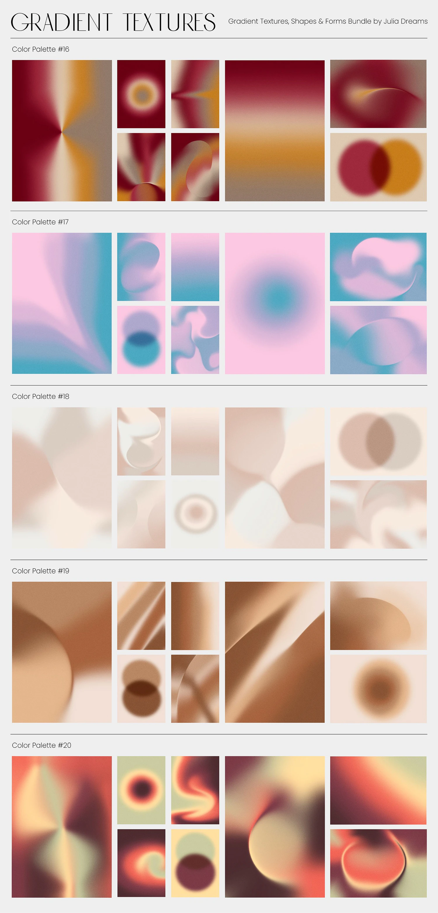 5263 470+渐变色纹理图片线条形状3D对象艺术图形素材集合包 Gradient Textures Shapes 3D Objects@GOOODME.COM