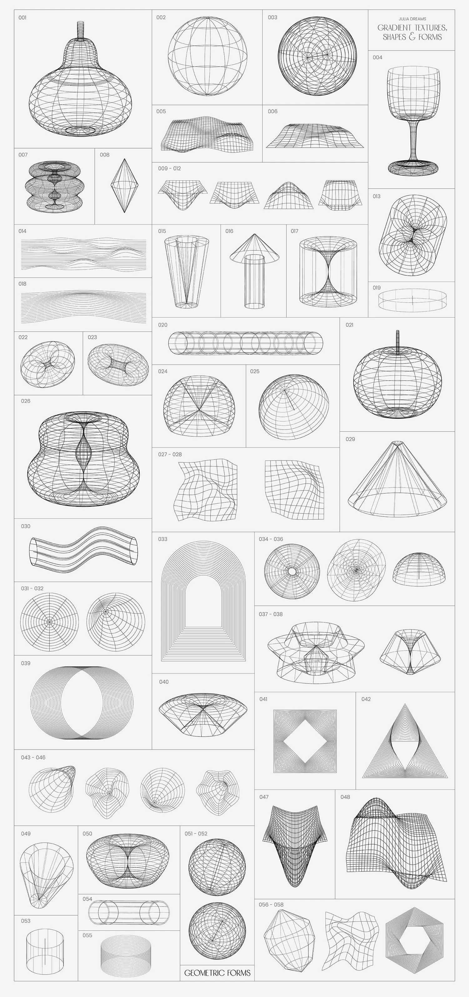 5263 470+渐变色纹理图片线条形状3D对象艺术图形素材集合包 Gradient Textures Shapes 3D Objects@GOOODME.COM