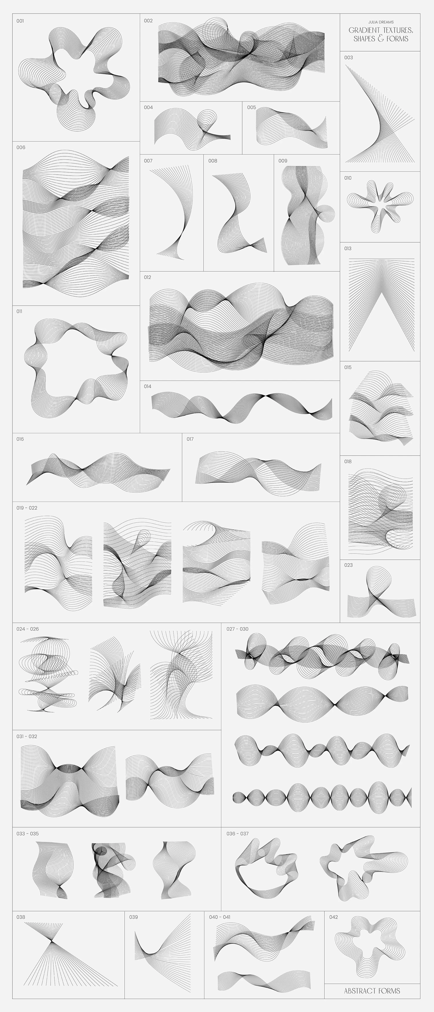 5263 470+渐变色纹理图片线条形状3D对象艺术图形素材集合包 Gradient Textures Shapes 3D Objects@GOOODME.COM