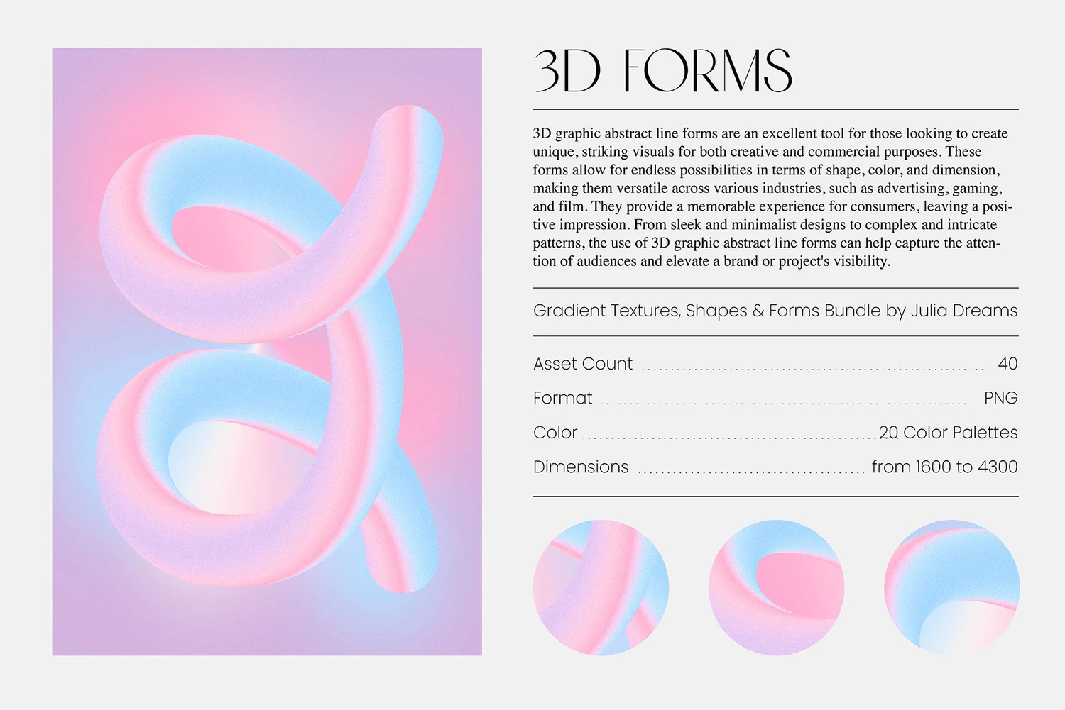 5263 470+渐变色纹理图片线条形状3D对象艺术图形素材集合包 Gradient Textures Shapes 3D Objects@GOOODME.COM