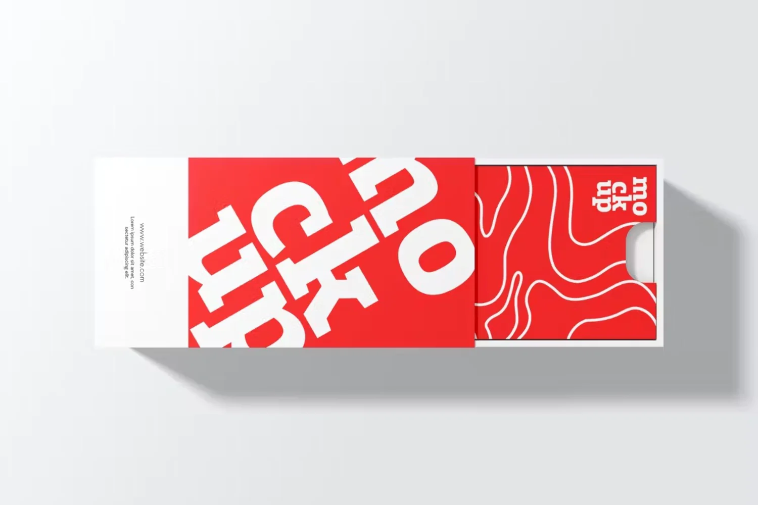 5268 纸质抽盒滑动产品包装盒设计PS样机 Sliding Box Packaging Mockup Top View@GOOODME.COM