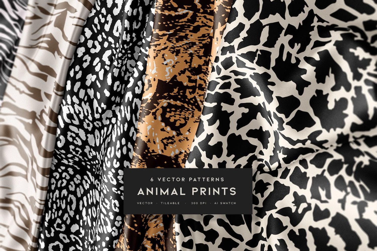 5272 6种动物皮肤豹纹纹矢量图案 6 Animal Prints Vector Patterns@GOOODME.COM