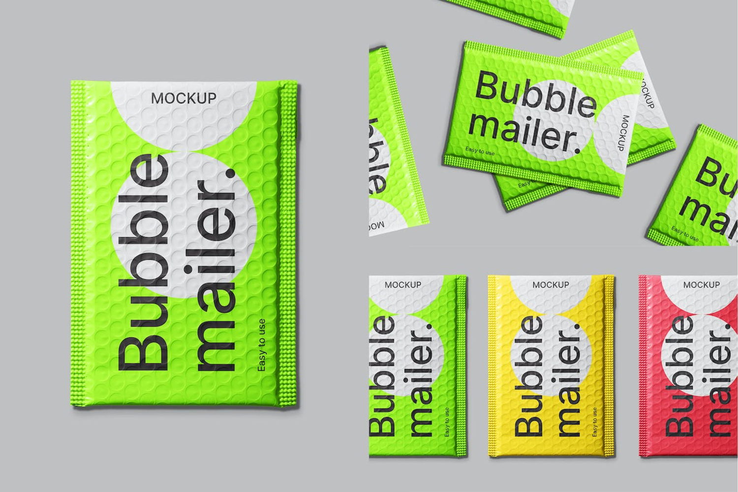 5294 3款气泡包装邮寄快递信件包装PSD样机素材包 Bubble-Mailer-Mockups-Pack@GOOODME.COM