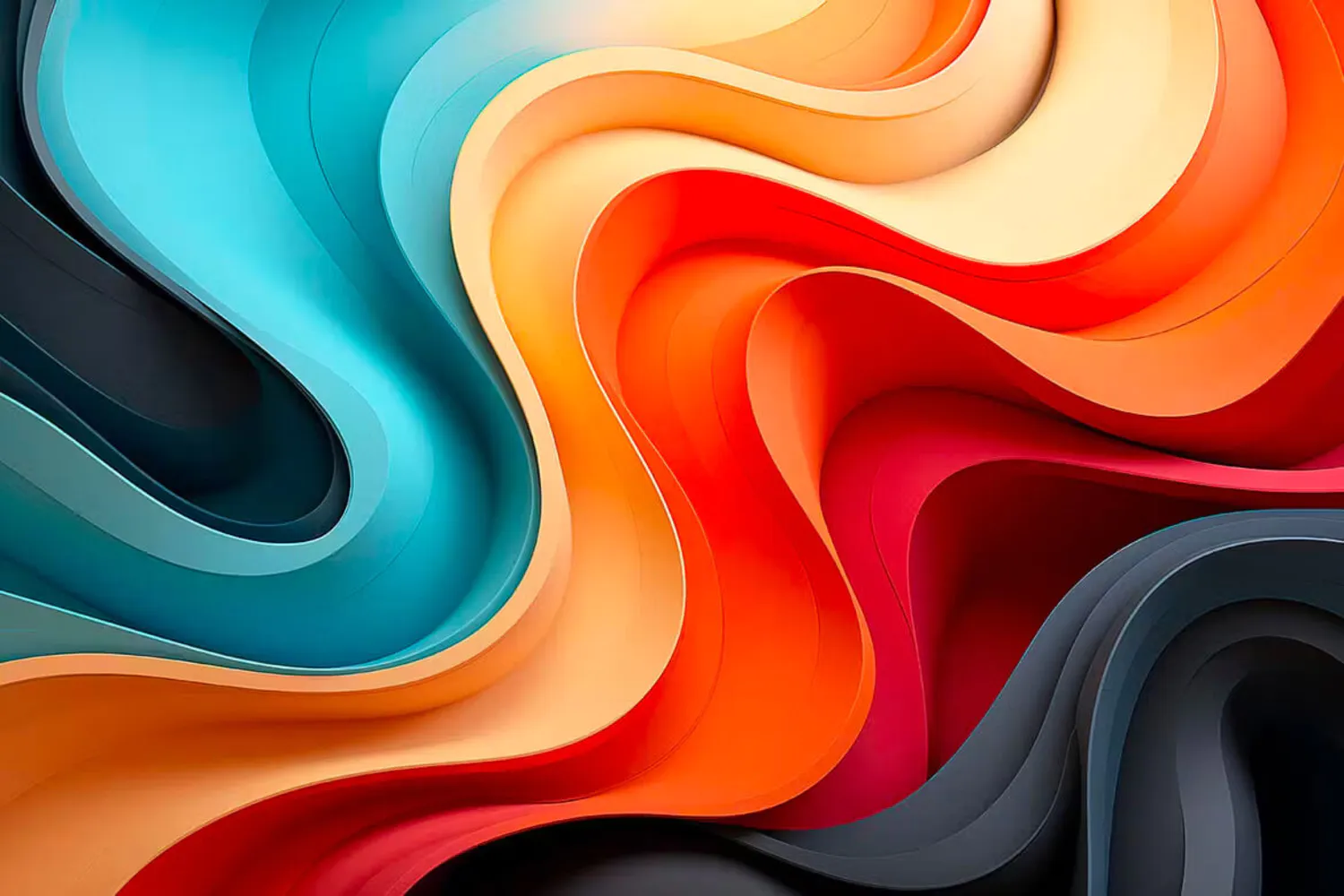5312 3d立体多彩曲线波浪的背景图片素材-Colorful Curvy Wave Backgrounds@GOOODME.COM