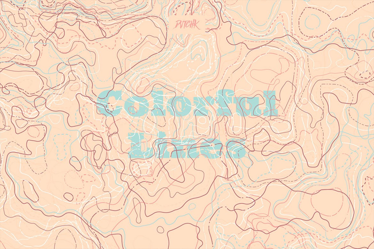 5314 混乱抽象地形线条的可编辑矢量背景图素材 -Colorful Lines@GOOODME.COM