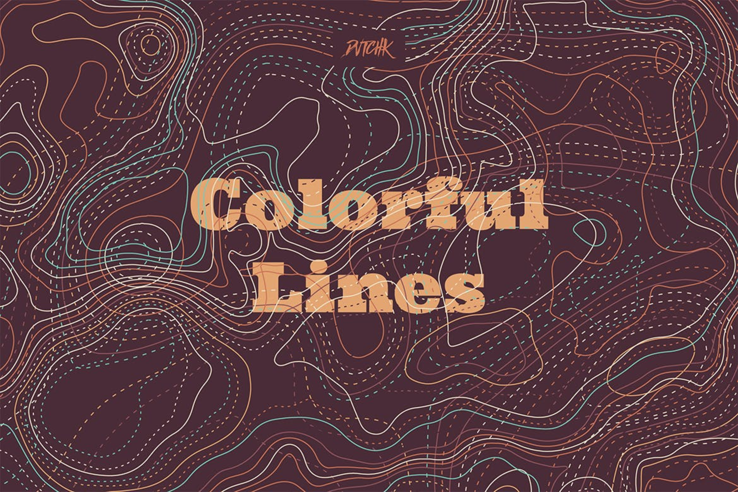 5314 混乱抽象地形线条的可编辑矢量背景图素材 -Colorful Lines@GOOODME.COM
