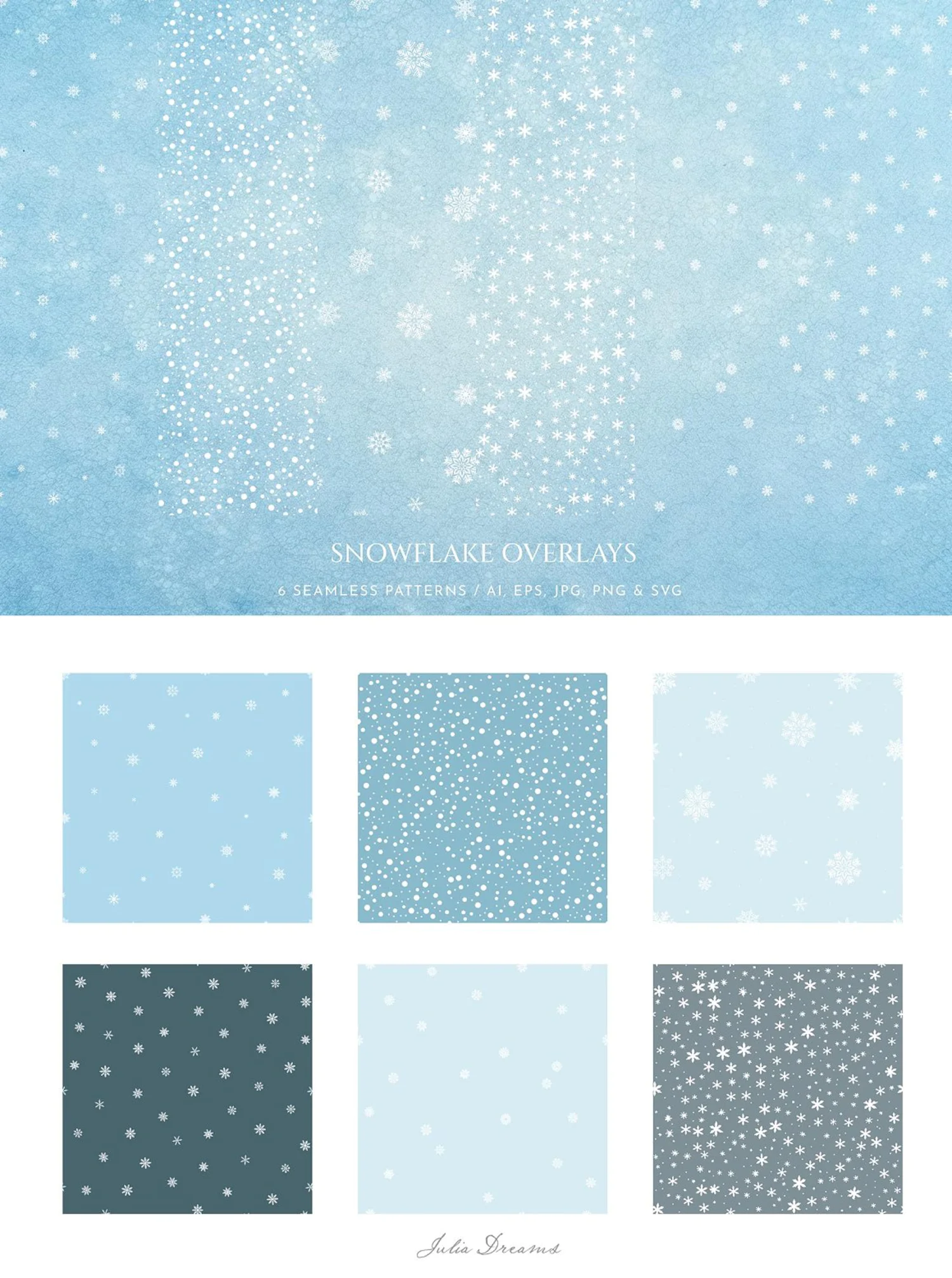 5320 独特精美制作的雪花图案矢量形状图形素材-Snowy Wonders Snowflakes Vector Elements@GOOODME.COM