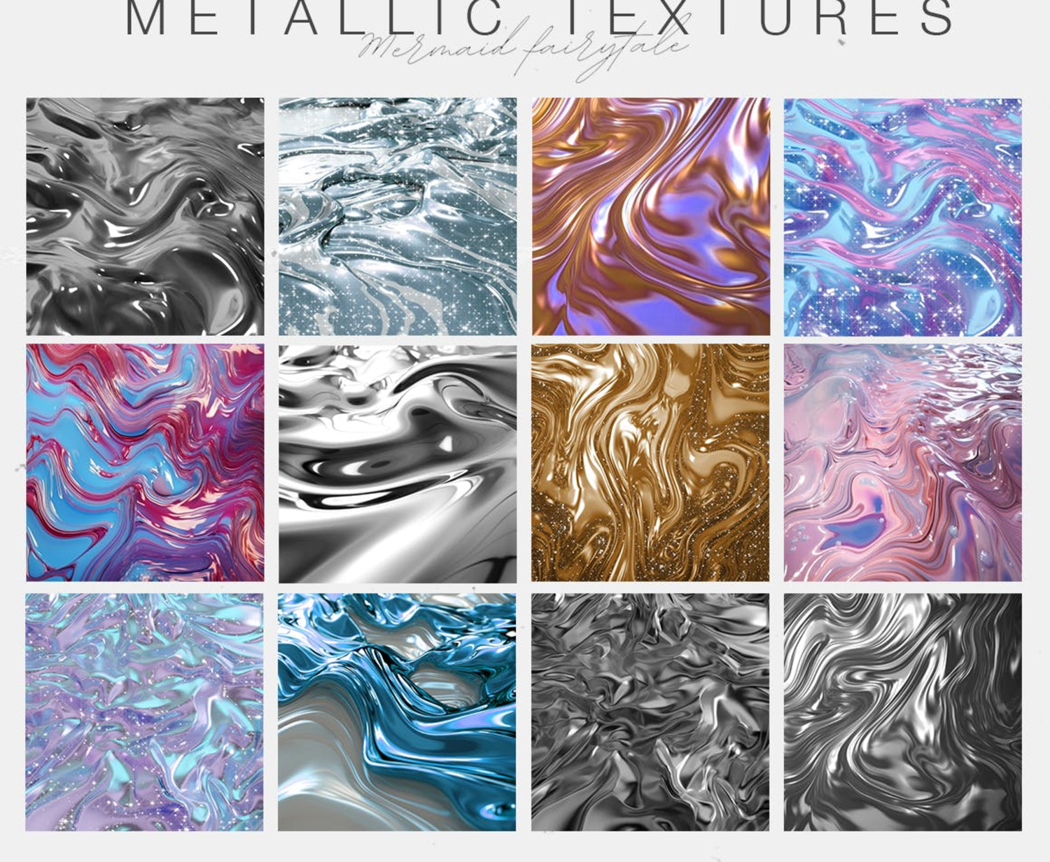 5327 液体金属闪光纹理素材 Liquid Metallic Sparkle Textures@GOOODME.COM
