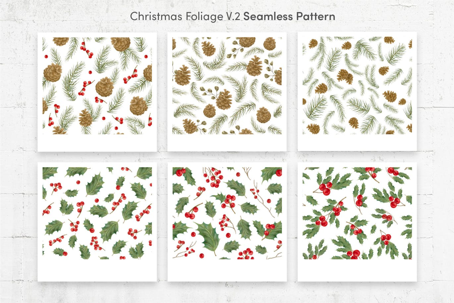 5344 36个用途广泛的新年圣诞节无缝背景纹理素材包christmas-patterns-collection@GOOODME.COM