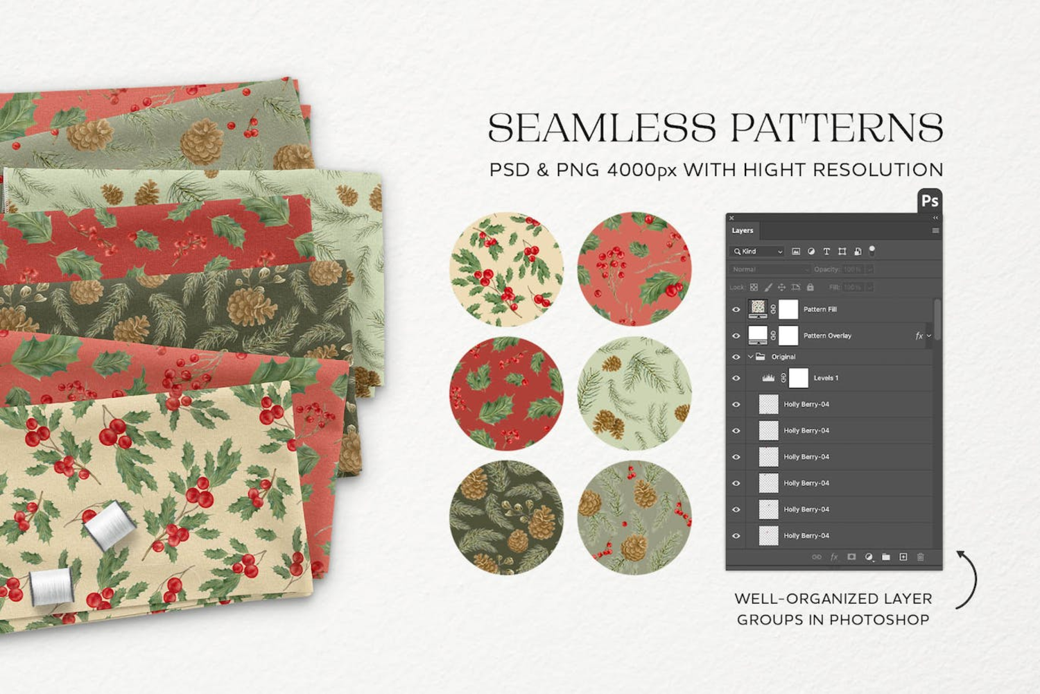 5344 36个用途广泛的新年圣诞节无缝背景纹理素材包christmas-patterns-collection@GOOODME.COM
