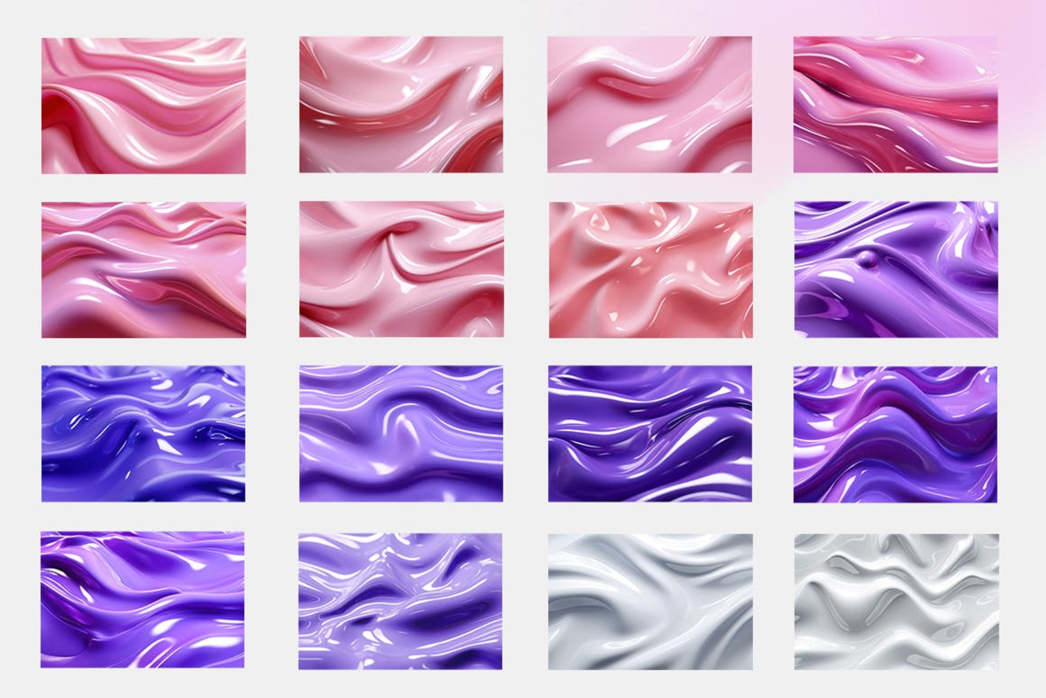 5364 时尚亮色的3d液态塑料材质背景图片素材-50 Melted Plastic Backgrounds@GOOODME.COM