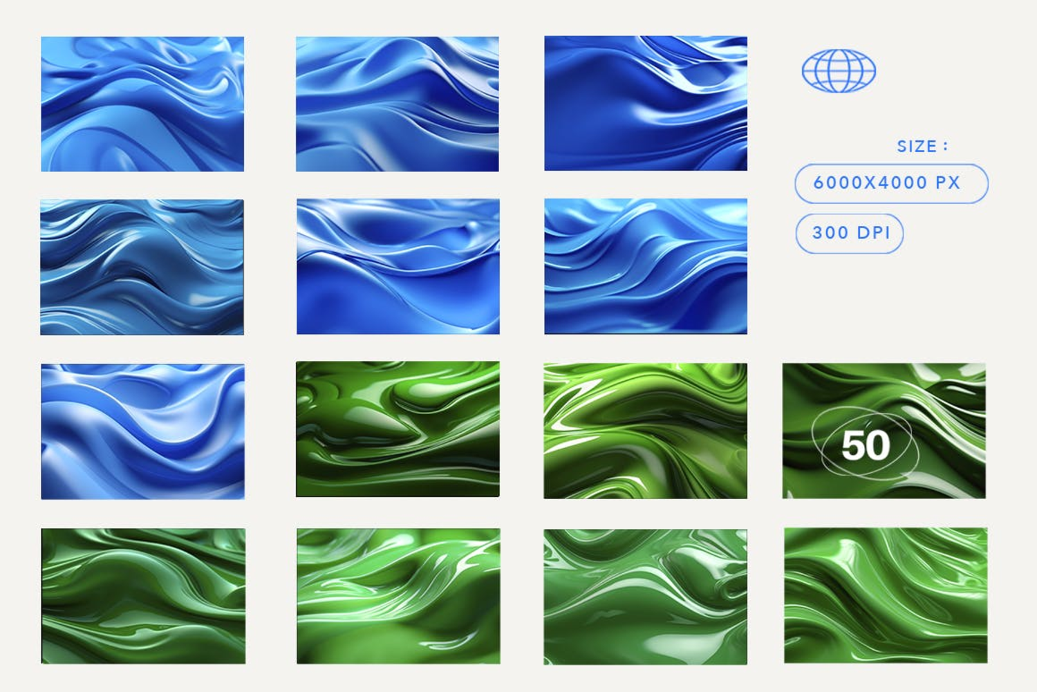 5364 时尚亮色的3d液态塑料材质背景图片素材-50 Melted Plastic Backgrounds@GOOODME.COM