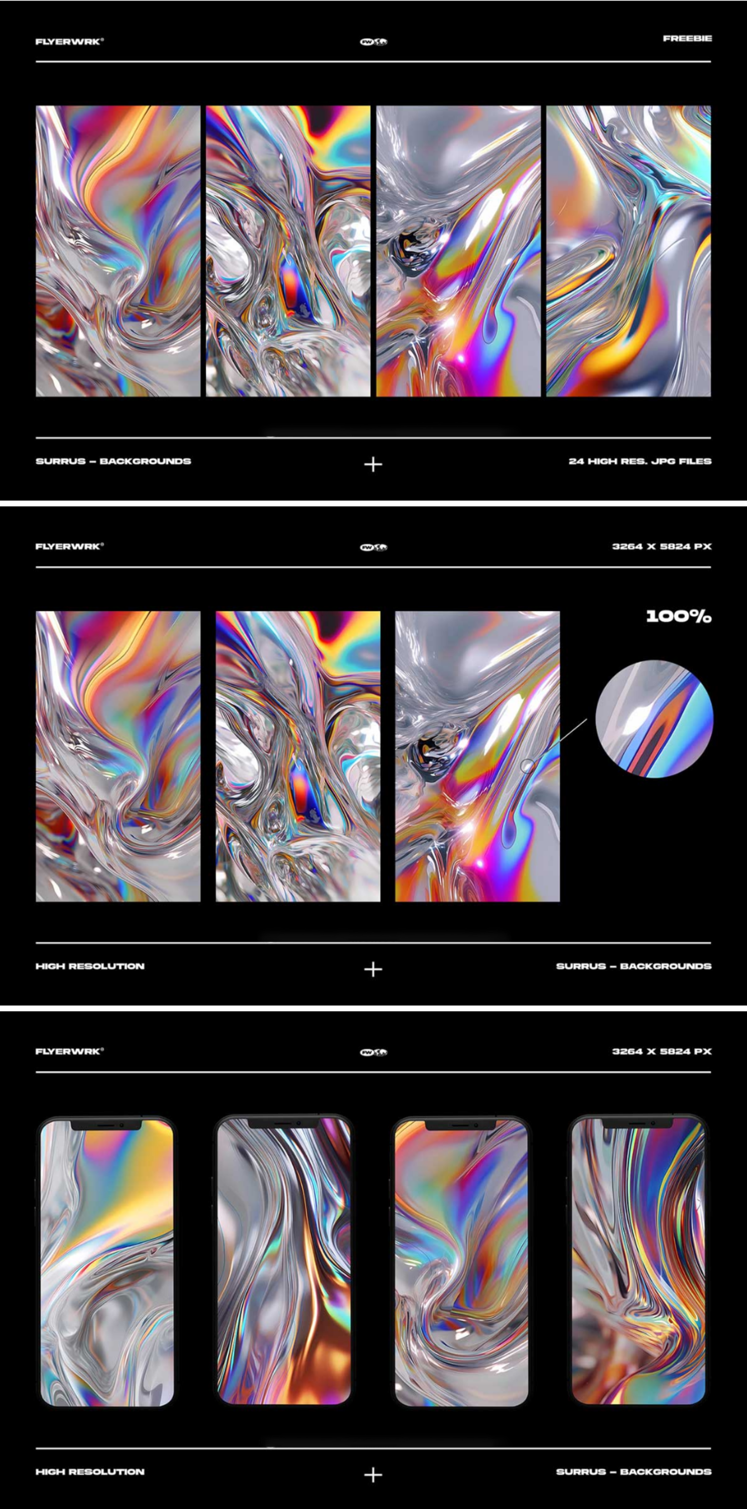 5369 酸性迷幻色彩的抽象流体形状数字艺术素材包 –SURRUS@GOOODME.COM