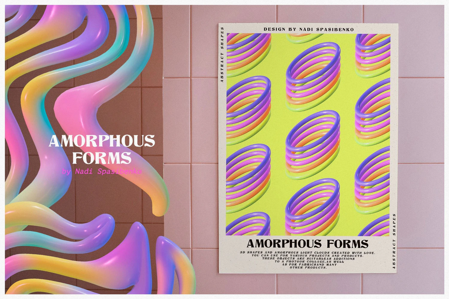 5399 3D渐变抽象图形元素和背景图素材-Amorphous Shapes-Amorphous Shapes@GOOODME.COM